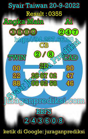 Prediksi Taiwan 20 September 2022 adalah prediksi taiwan dan juga Syair taiwan hari ini Selasa 20 9 2022 yang merupakan angka keluar togel taiwan malam hari ini. Sedangkan toto jitu taiwan dan taiwan lottery merupakan angka jitu dari kode syair taiwan malam ini.
