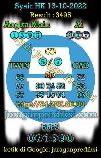 Prediksi Hk 13 Oktober 2022, Syair hk adalah Prediksi Hongkong 13 10 2022 dan syair hongkong hari ini. Prediksi Hk hari ini merupakan syair hk Kamis 13 Oktober 2022.