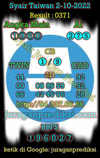 Prediksi Taiwan 2 Oktober 2022 adalah prediksi taiwan dan juga Syair taiwan hari ini Minggu 2 10 2022 yang merupakan angka keluar togel taiwan malam hari ini